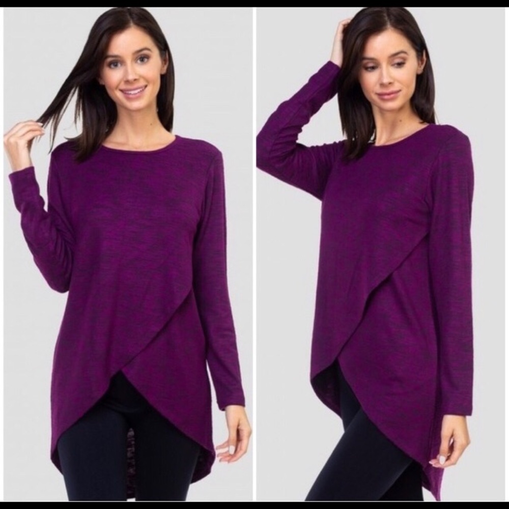 Faux Wrap Tunic Top